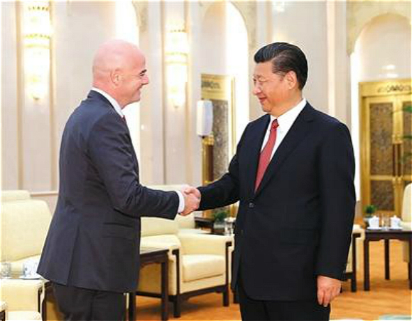 President Xi Jinping meets with FIFA President Gianni Infantino.jpg
